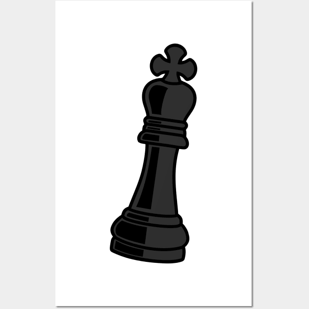 Chess piece king black Wall Art by ShirtyLife